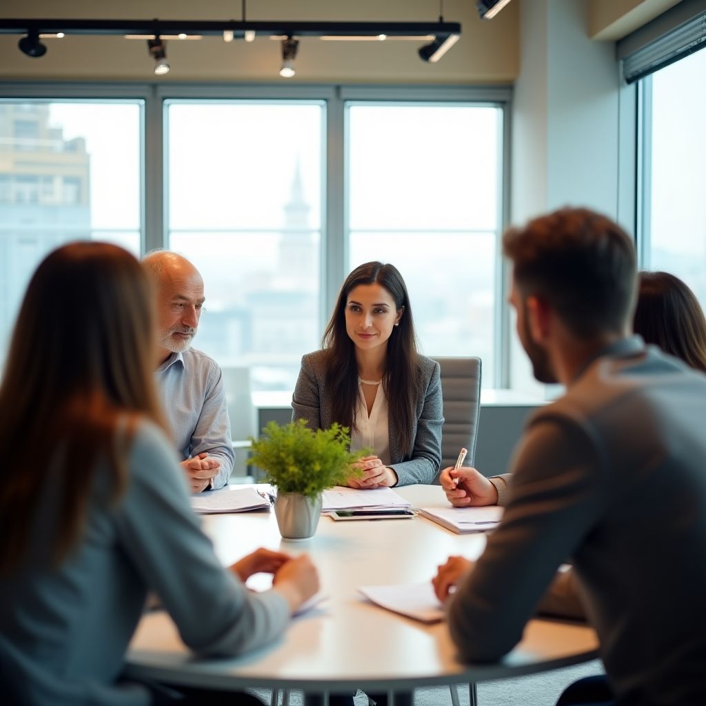 Team development workshop in modern Turkish office